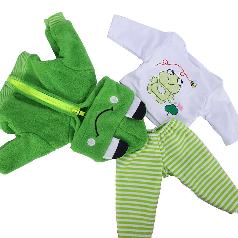 Cute Frog Suit for 38-40cm Nenuco Doll 17inch Dolls Outfits Baby New Born Doll Accessories for 13inch Reborn Dolls Birthday Gift