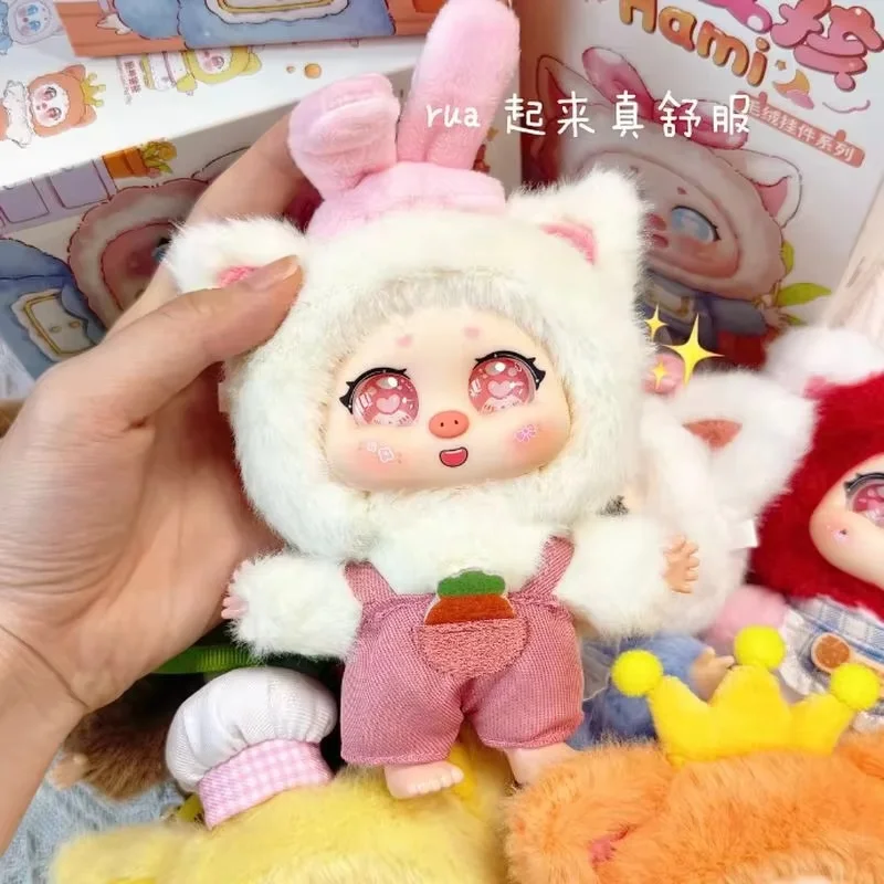 หมูสาว Hami Series 12 ซม.ไวนิล Action Figure กล่องตาบอด Kawaii ตุ๊กตาจี้ของเล่นเด็กของขวัญวันเกิด Mystery Series