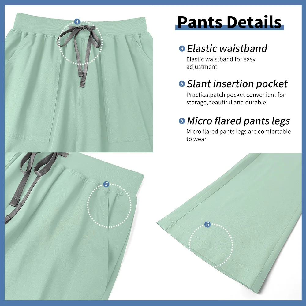 Niaahinn الزي الطبي متعدد الألوان للنساء في المستشفى الملابس الجراحية الدعك مجموعات ممرضة اكسسوارات عيادة الأسنان طبيب عمال #4