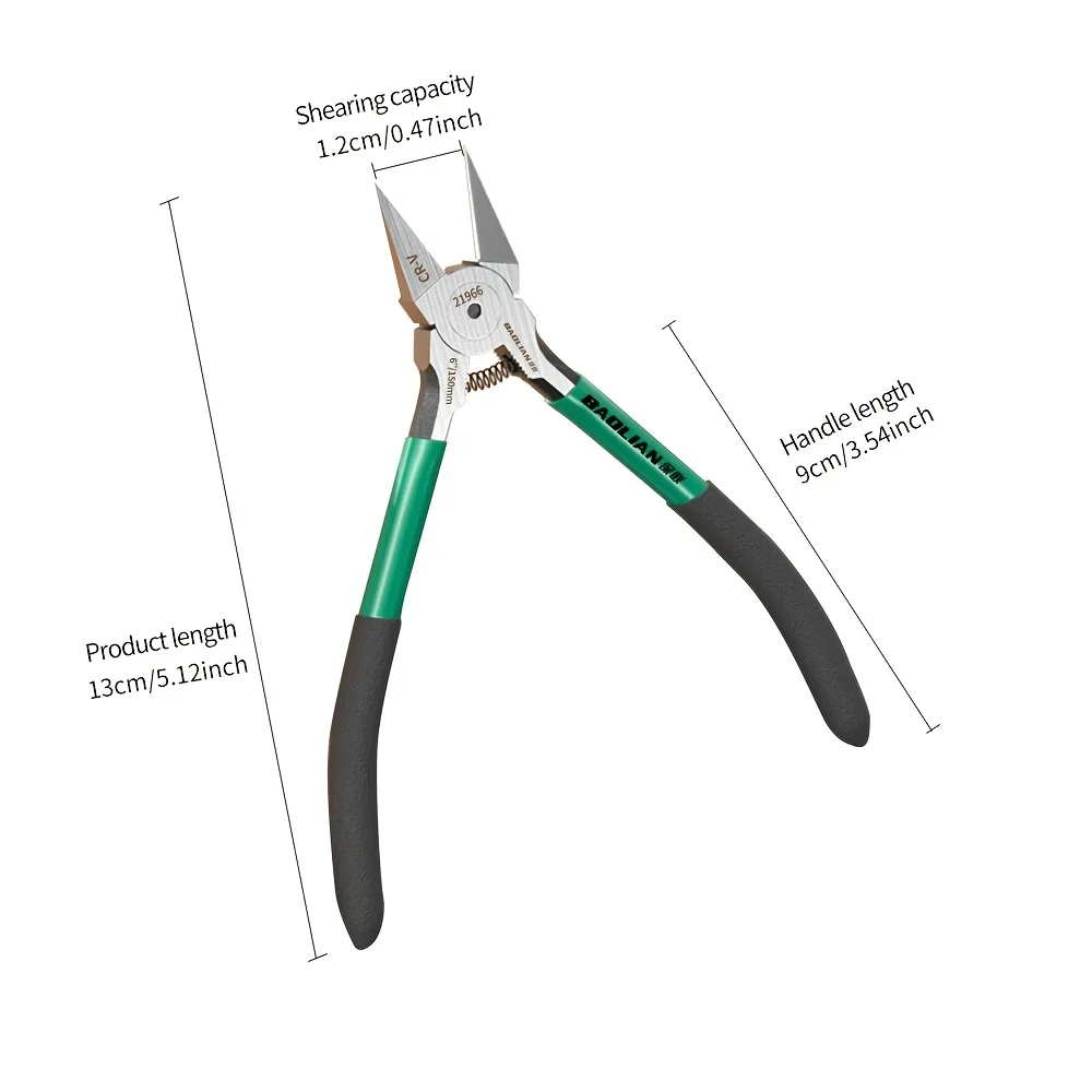 Nose pliers, ultra-thin high-hardness cutting pliers, chrome vanadium steel material, used for fast cutting electronic component