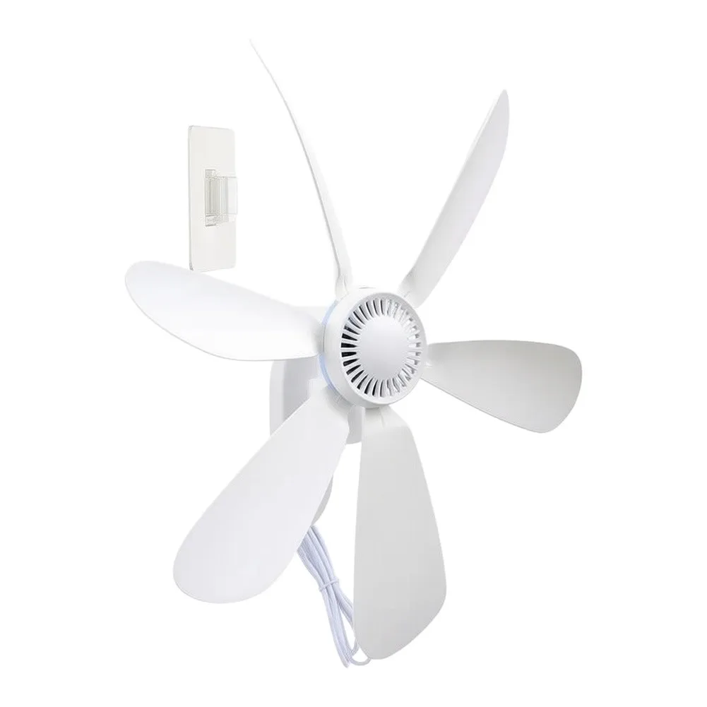 5V Silent USB Wall Fan for Outdoor Camping Conditions Compact Mount Ceiling Fan for Bathroom Kitchen Garage and Workshop