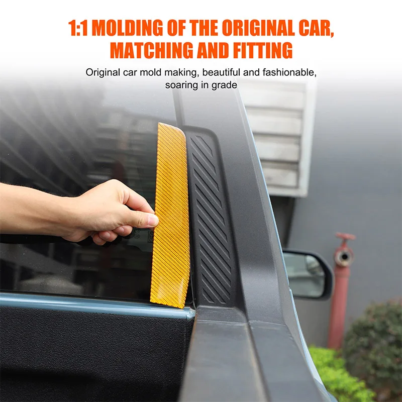 

For Ford Maverick 2022-2024 Soft Carbon Fiber Yellow Car Truck Rear Pillar Slot Trim Sticker Car Accessories