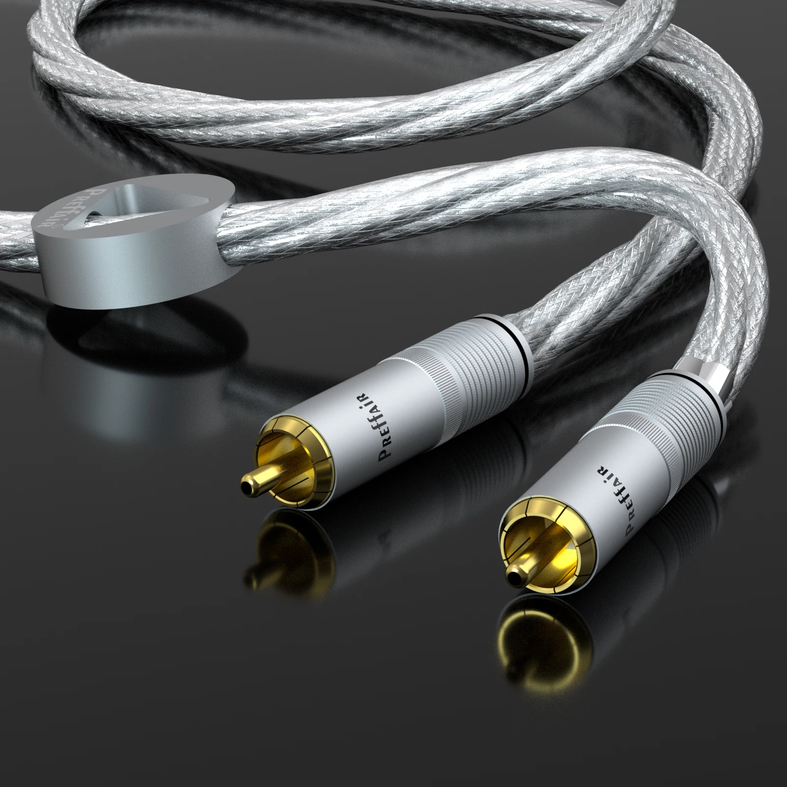 Pair OCC Silver Plated RCA Cables with Gold Plated Plug Stereo Connection Cable Wire for Decorder,Mixer, Turntable, AMP, DAC
