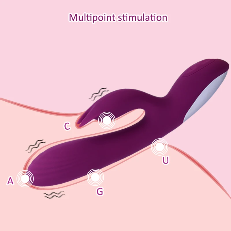 Vibromasseur point G lapin pour femme, clitoris, continents, touristes, stimulateur vaginal, masseur vaginal, mastjaune, gode pour adulte, jouets sexy, 2 en 1