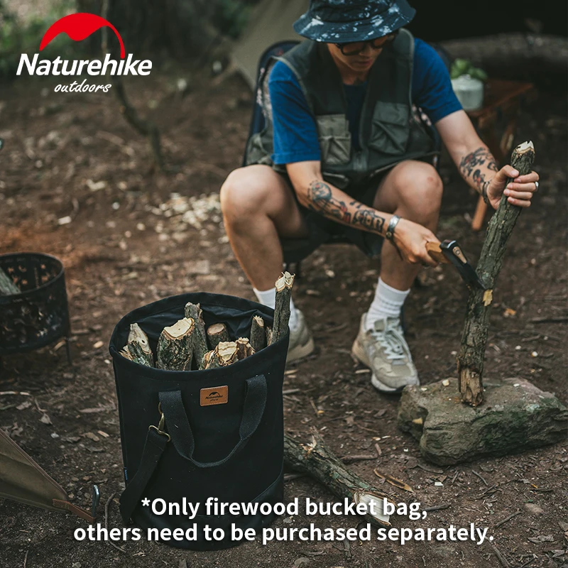 Naturehike Portable 34L Firewood Bucket Bag Ultralight Waterproof High Capacity Storage Bag Handbag Canvas Bag Outdoor Camping