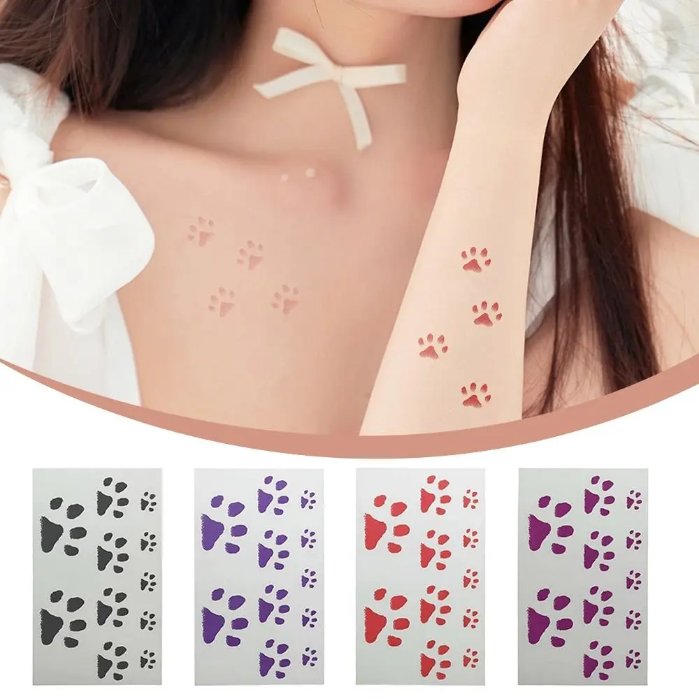 

New Thermal Color Changing Cat Paw Temporary Tattoos Waterproof INS Style Temporary Tattoos Body Art Decals Gifts