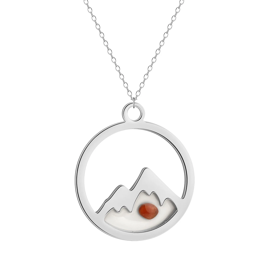 Delicate Mustard Seed Stainless Steel Pendant Necklace for Women Fashion Move Mountains Christian Clavicle Choker Jewelry Gifts
