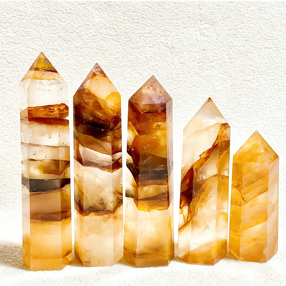 

1PC High Quality Natural Crystal Golden Healer Tower Reiki Energy Home Decor Crystal Gem Gift