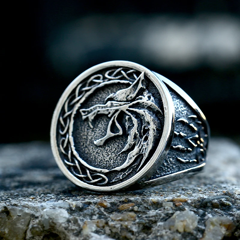 BEIER 2022 Trendy Viking Stainless Steel Wolf Head Ring For Men Odin Norse Viking Celtic Animal Jewelry Wholesale Gift