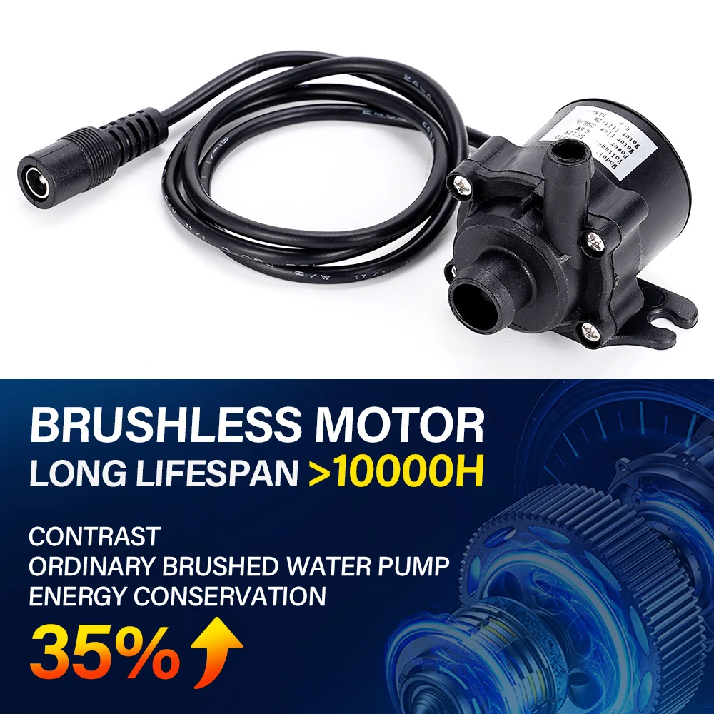 6.5 watts 350 l/hr micro bomba submersível sem escova para sistema de refrigeração se encaixa acampamento carro ao ar livre aquecedor auxiliar alimentado por bateria