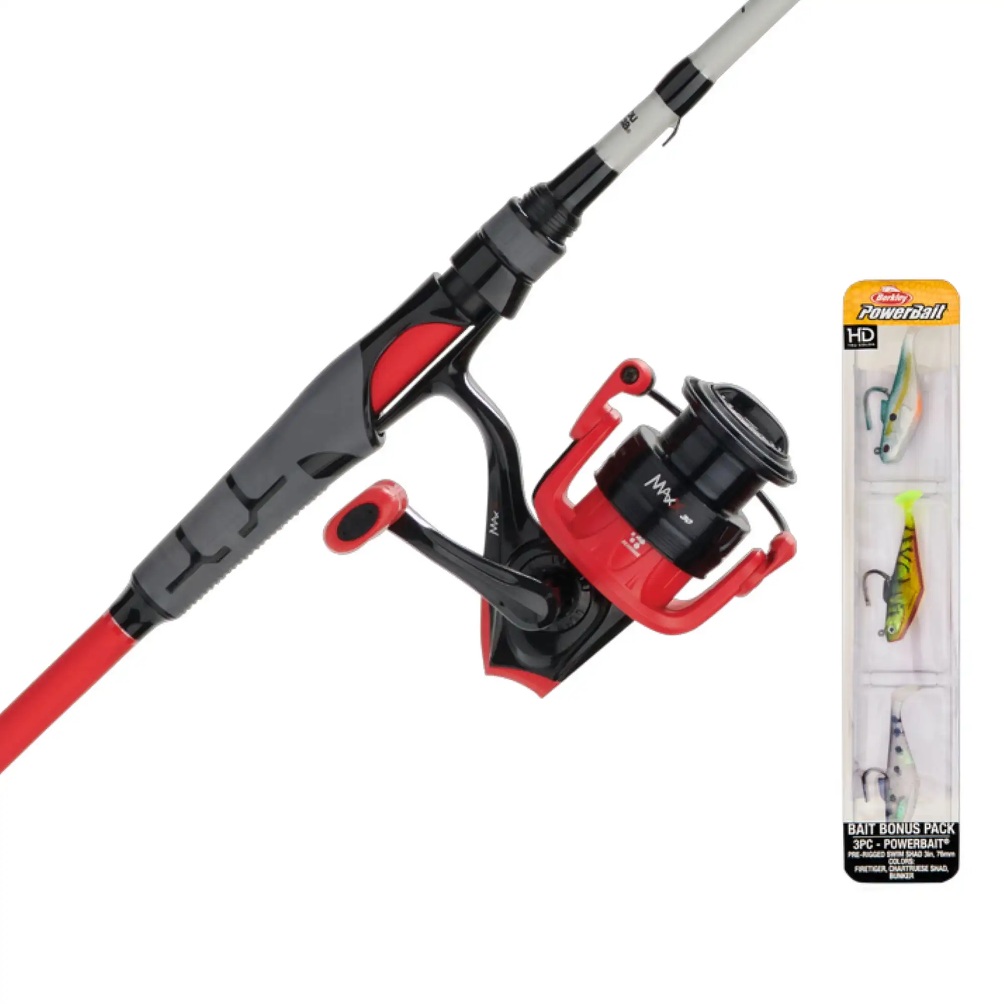 

Max X Spinning Rod and Reel Combo with Berkley Powerbait Swim Shad Bait Kit