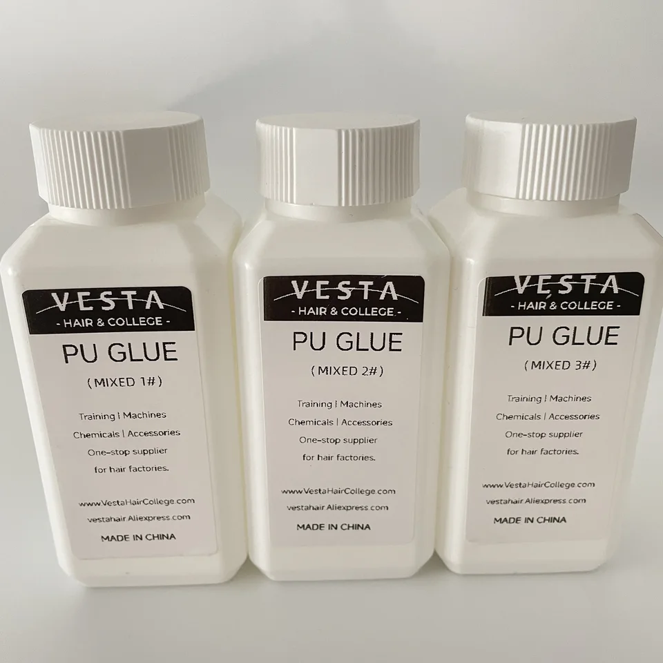 Pegamento PU en mini botella mezclado listo para extensiones de cabello con cinta, toupee, postizo