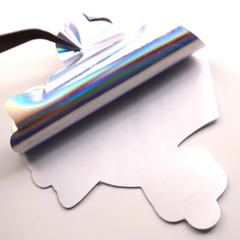 50pcs Custom Holographic Stickers Labels Vinyl Die Cut DIY Decals Personalize Sparkle Shiny Party Wedding Sticker Business Label