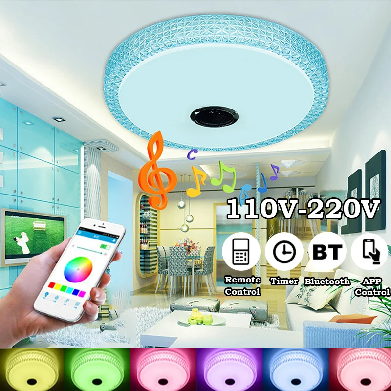 36/60W LED Ceiling Light Smart Music RGB Colorful Starlight Chandelier Lamps for Living Room Bedroom APP Remote Control