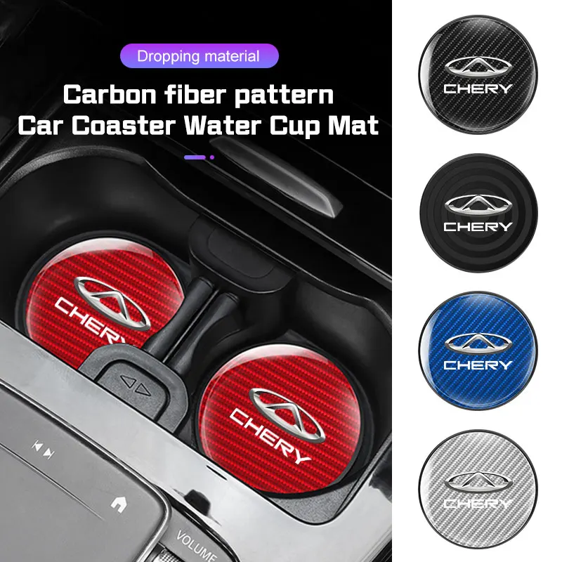 2pcs Universal Car Coaster Non-Slip Pad For Chery Tiggo 7 8 Pro Plus Tiggo 2 3X 4 5X Water Cup Holder Interior Mat Accessories