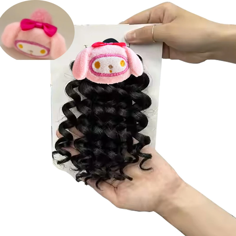 Paquete de 2/trenza de pelo para niños, varita de primavera, lazos para el pelo rizados para niñas, extensiones de cola de caballo, conjunto de accesorios para el cabello