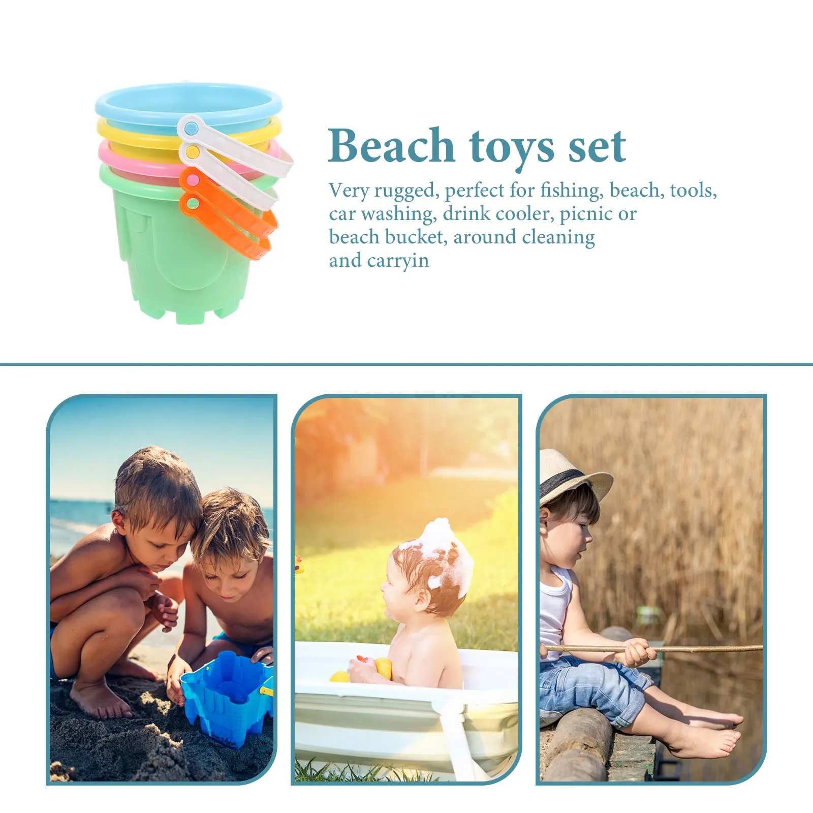 4 stks Kinderen Strand Zandbak Speelgoed Plastic Kasteel Emmer Zand Speelgoed Educatief Strand Spel Speelgoed (Willekeurige Kleur)