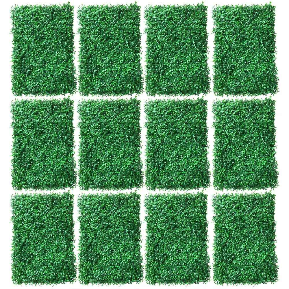 

12Pcs Artificial Hedges Panel Greenery Wall Backdrop Faux Boxwood Hedge Mat Privacy Fence Panels Outdoor Privacy Wall Covering