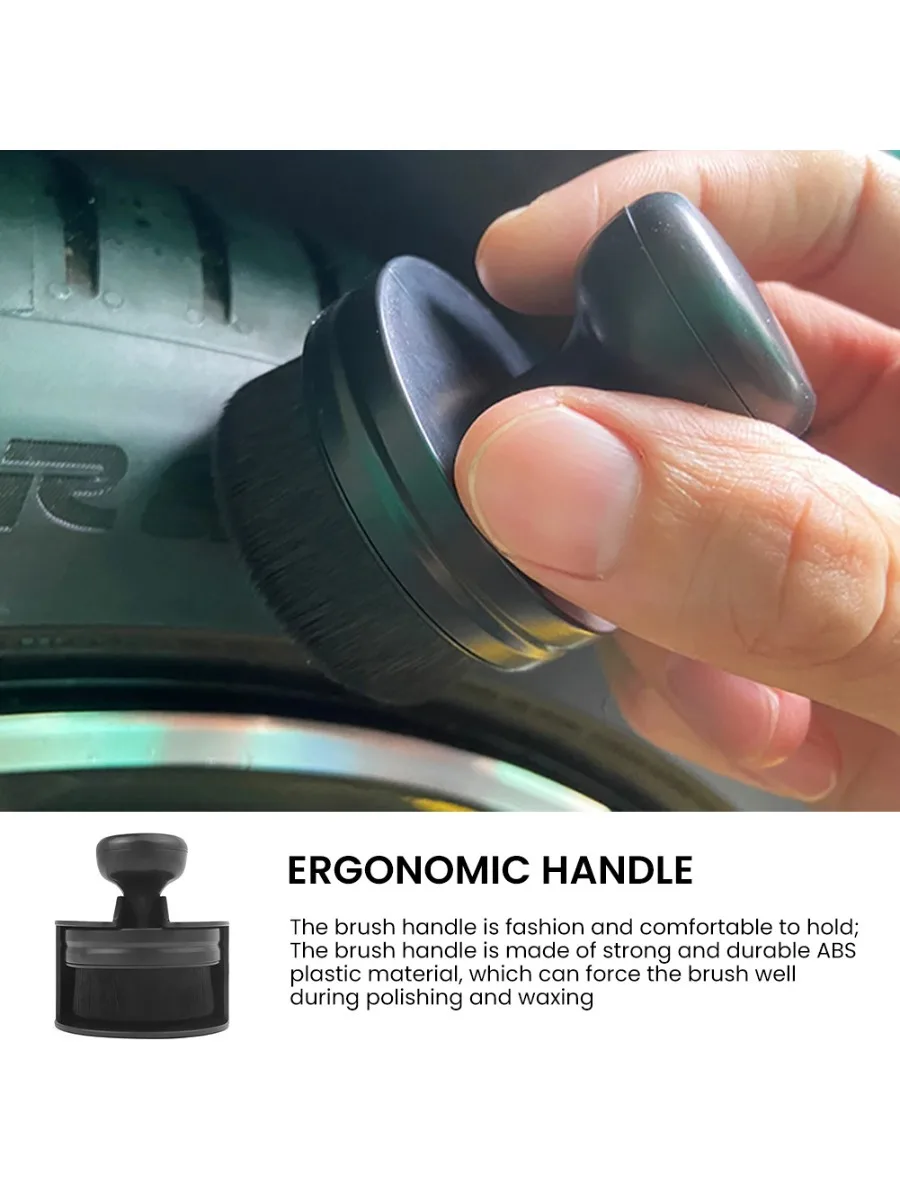 Handheld Portable Tire Shine Applicator Brush High Density For Car With Holder image 4