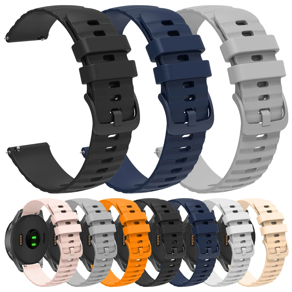 سوار سيليكون للغارمين Venu 3 2 Sq Band 22mm 20mm حزام Forerunner 265 255 645 165 /Approach S50 /Vivoactive 5 4 معصمه