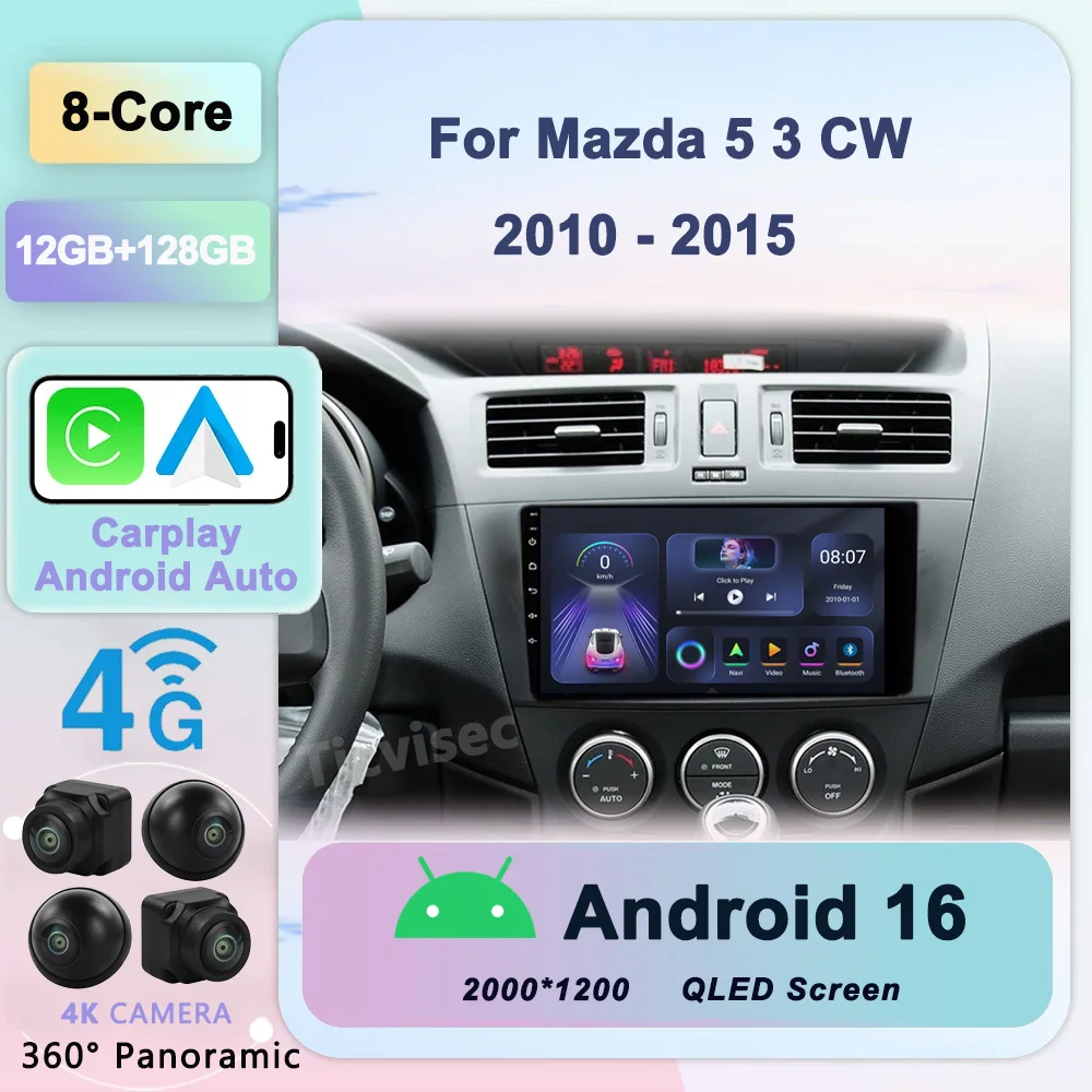 

For Mazda 5 3 CW 2010 - 2015 Car Radio Multimedia Video Player Navigation GPS Android No 2din 2 din dvd Android Carplay stereo
