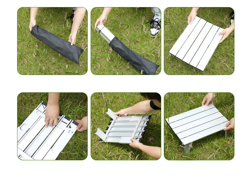 Outdoor folding table Mini Camping Table Ultralight Portable Aluminum Alloy Outdoor Table Roll-Up Folding Table for Picnic BBQ