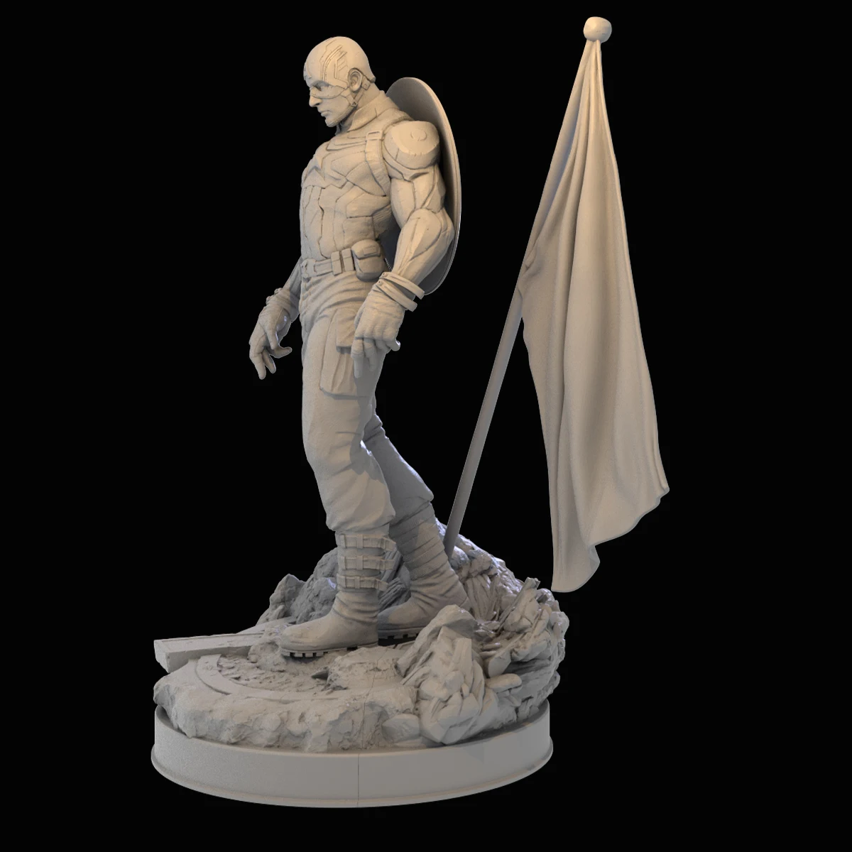 1/24 Scale Die-cast Resin Figure Model Assembly Kit Character Model Captain Unpainted And Needs To Be Assembled