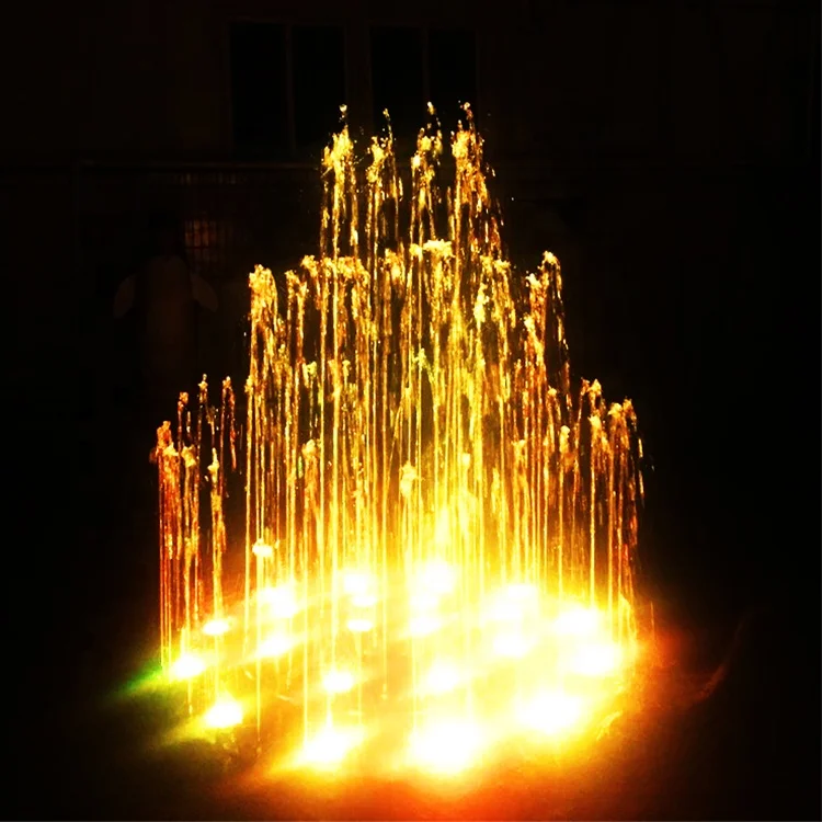 Outdoor garden decorative small modern stainless steel music dancing water fountain with LED lights