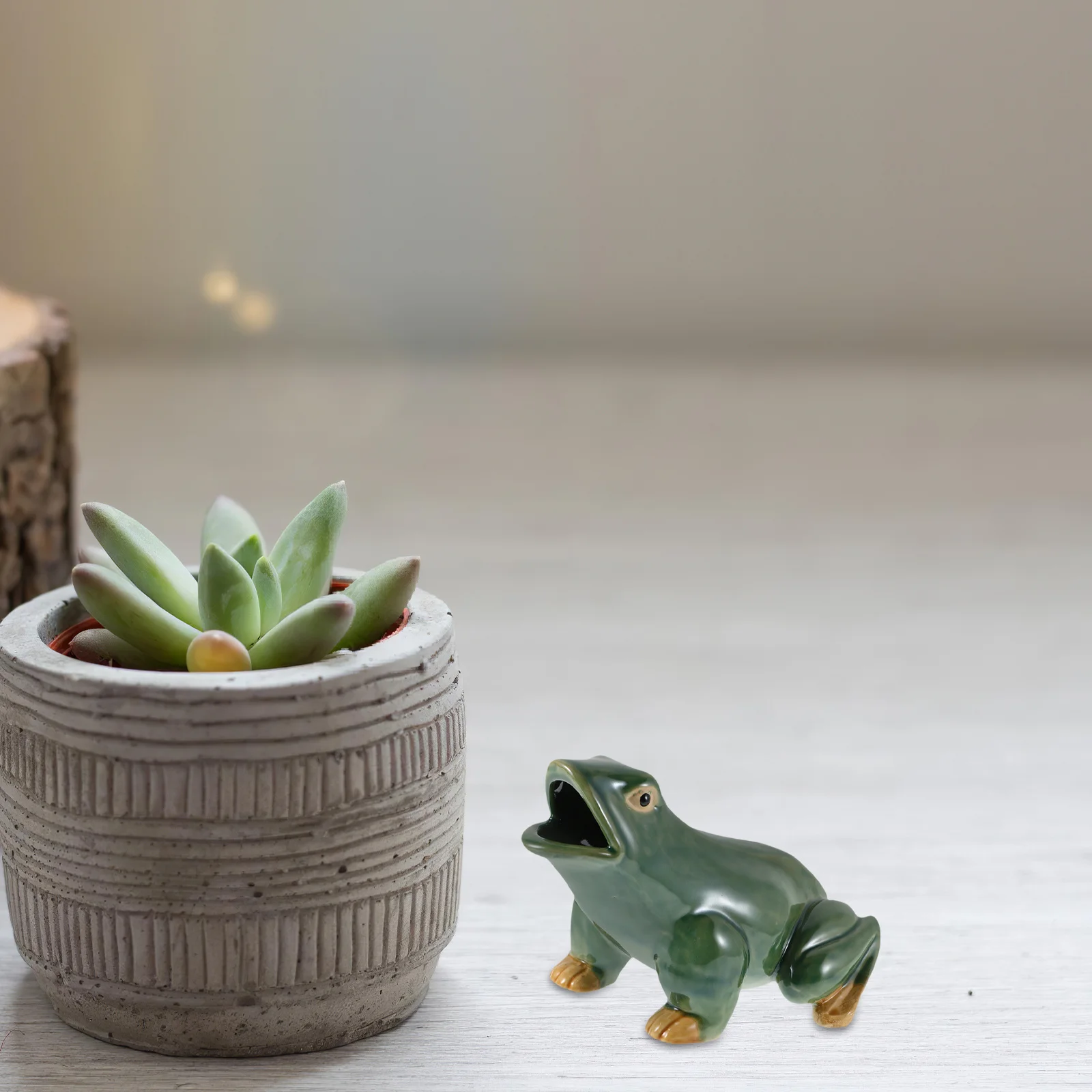 

Big Mouth Ceramic Frog Statue for Water Garden Pond Fish Tank Decor Enhances Serene Whimsical Landscape Atmosphere