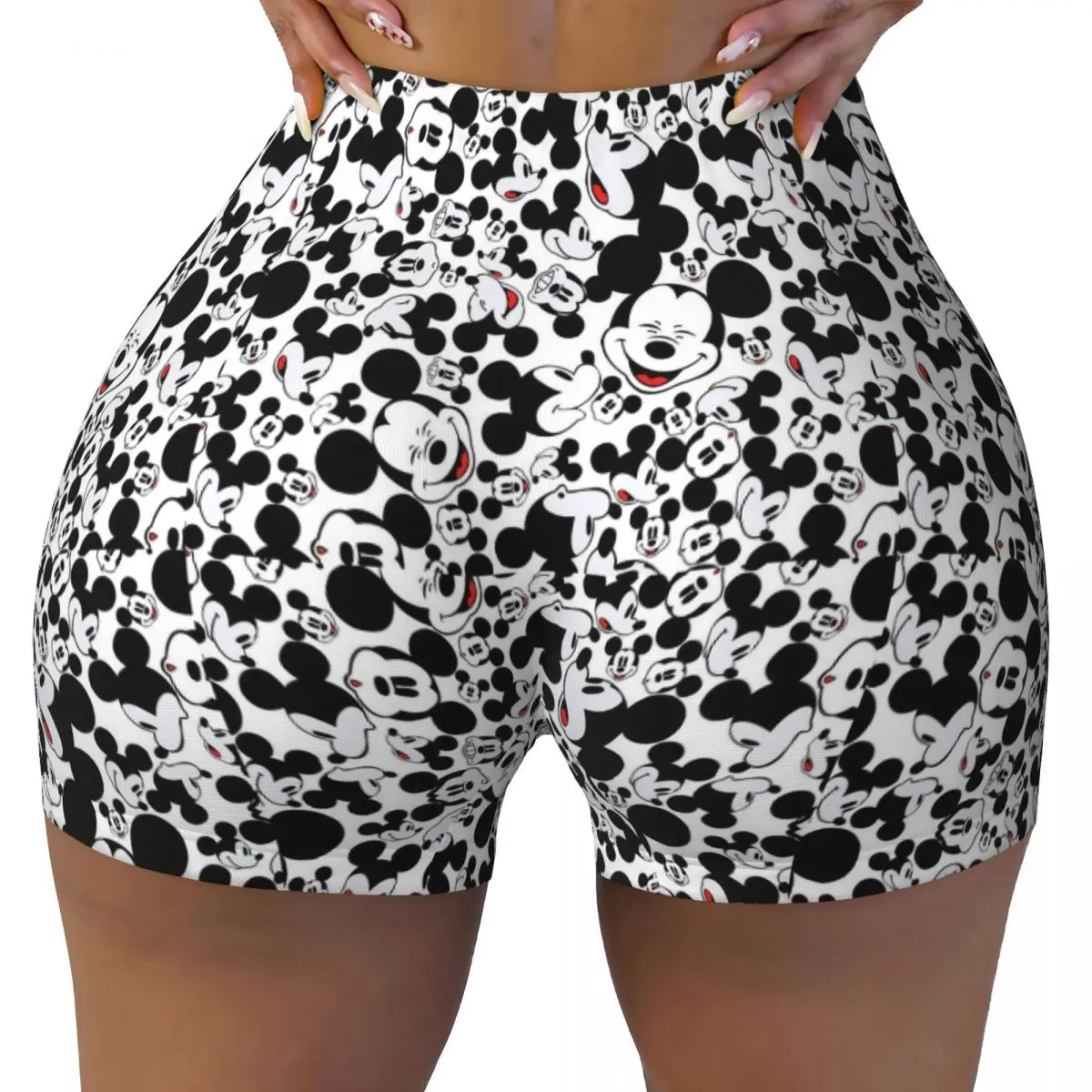 

Custom Women Mickey Mouse Minnie Workout Yoga Shorts Gym Athletic Volleyball Biker Shorts