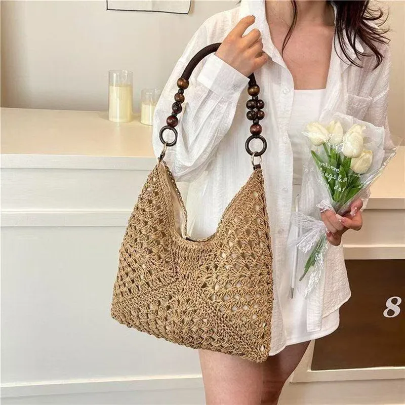 

20265 Summer openwork women's bag stylish beautiful versatile handcrafted large capacity single shoulder handbag