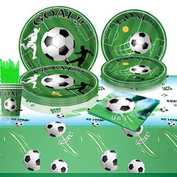 Generation Football Birthday Party Tableware Set Sports Flag Balloon Paper Tray Cup Tablecloth Decorative Items  Party Supplies