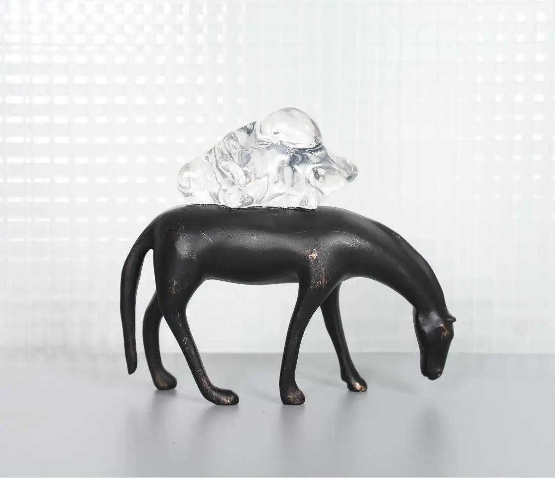 樹脂工芸クリスタル馬人工動物彫刻ブロンズ馬装飾置物家の装飾