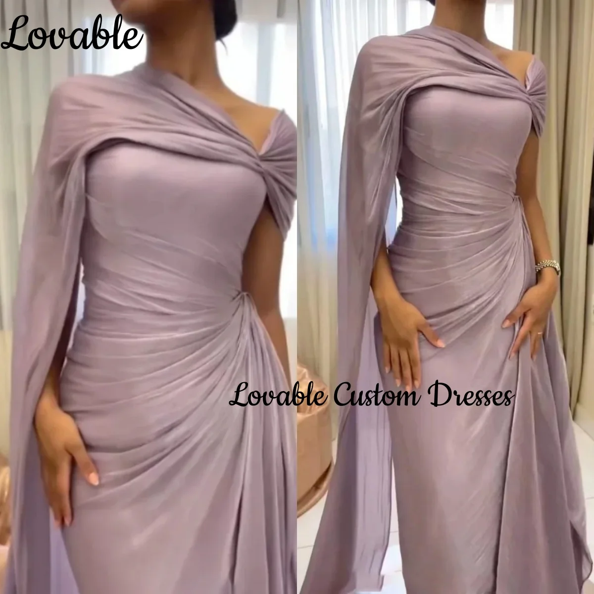 

Prom Dress Luxury Customized A-Line Floor-Length One-Shoulder Dubai Luxury Evening Dress Zipper Up Wedding Dress Women Cap Stra