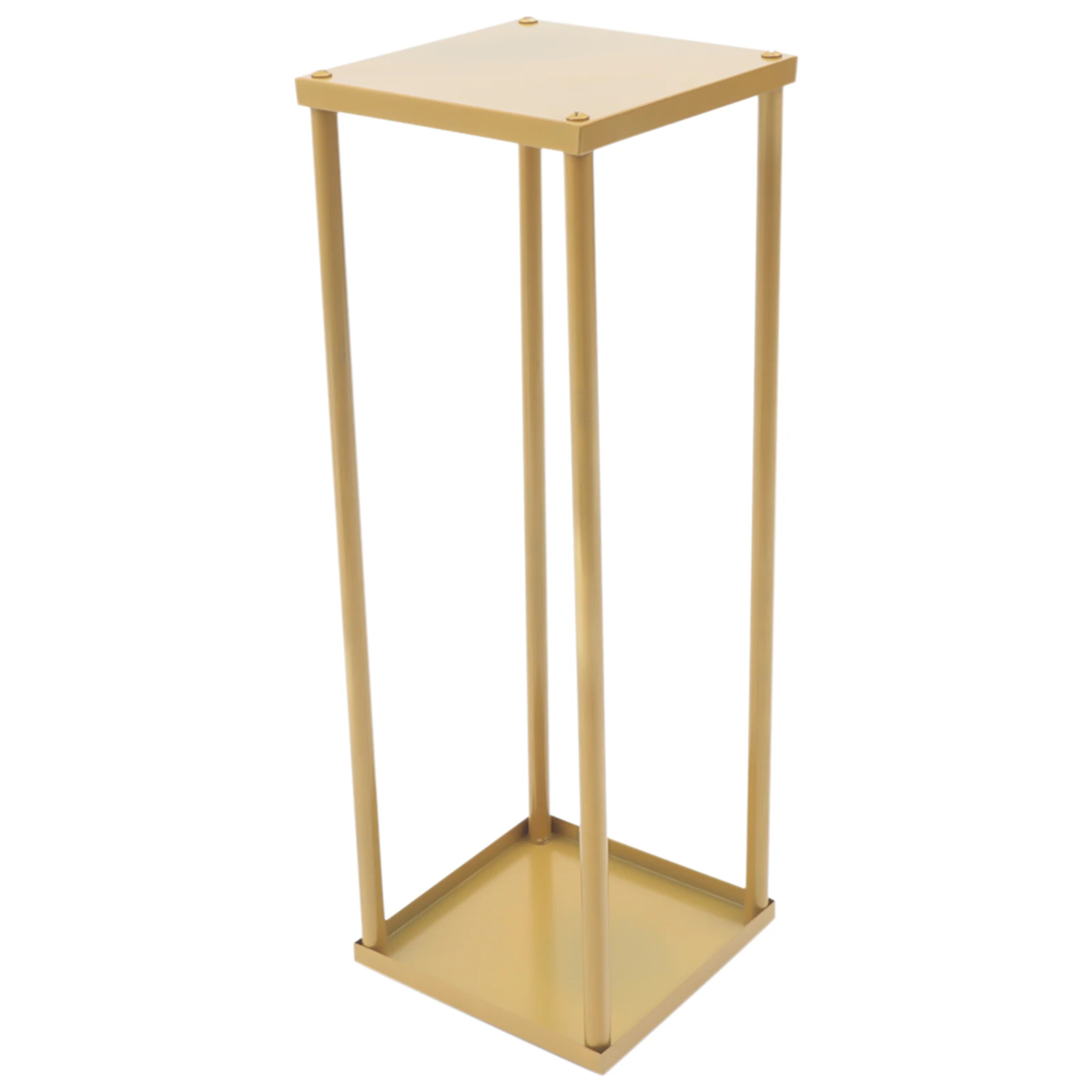 2Pcs Gold Flower Floor Stand Metal Column Flower Stand,23.6 Inches Tall Wedding Vases Centerpieces, Rectangular Display Rack
