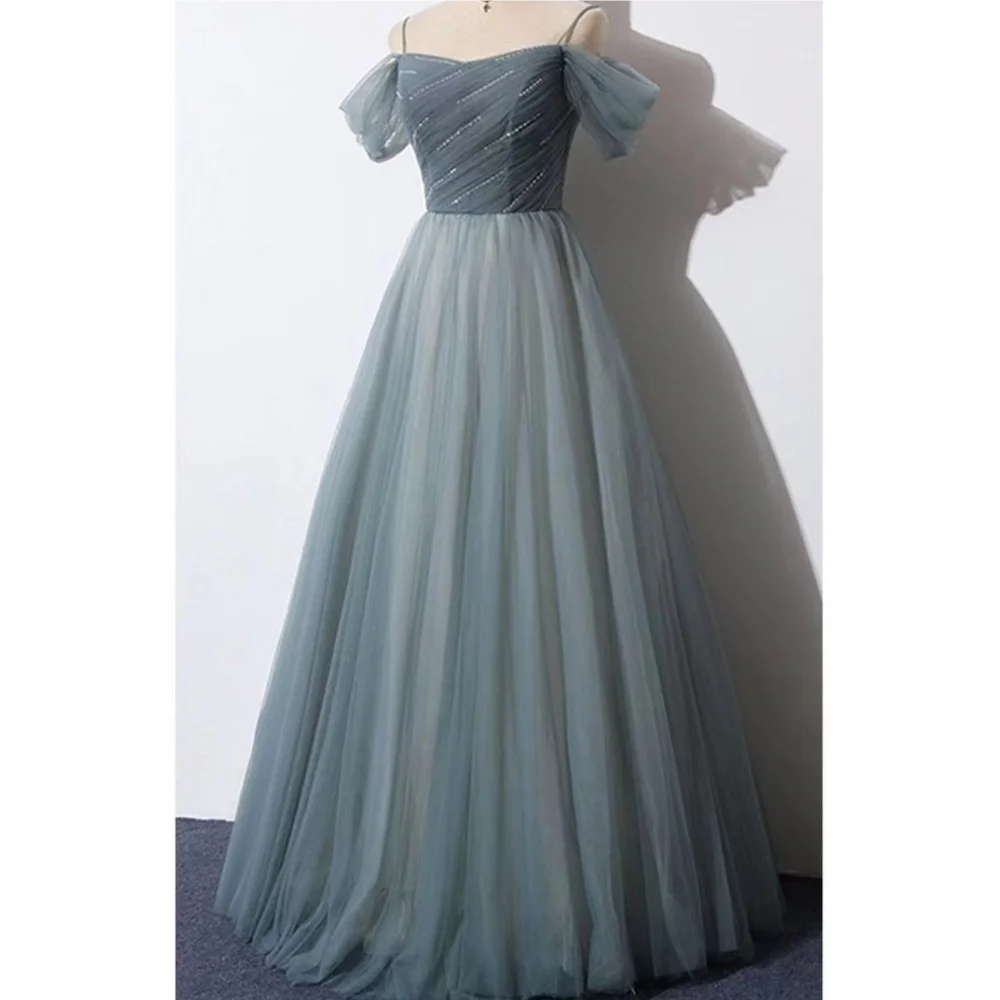 

Muloong Off-the-shoulder Neckline Floor-Length Women Elegant And Pretty Luxury Prom Dress