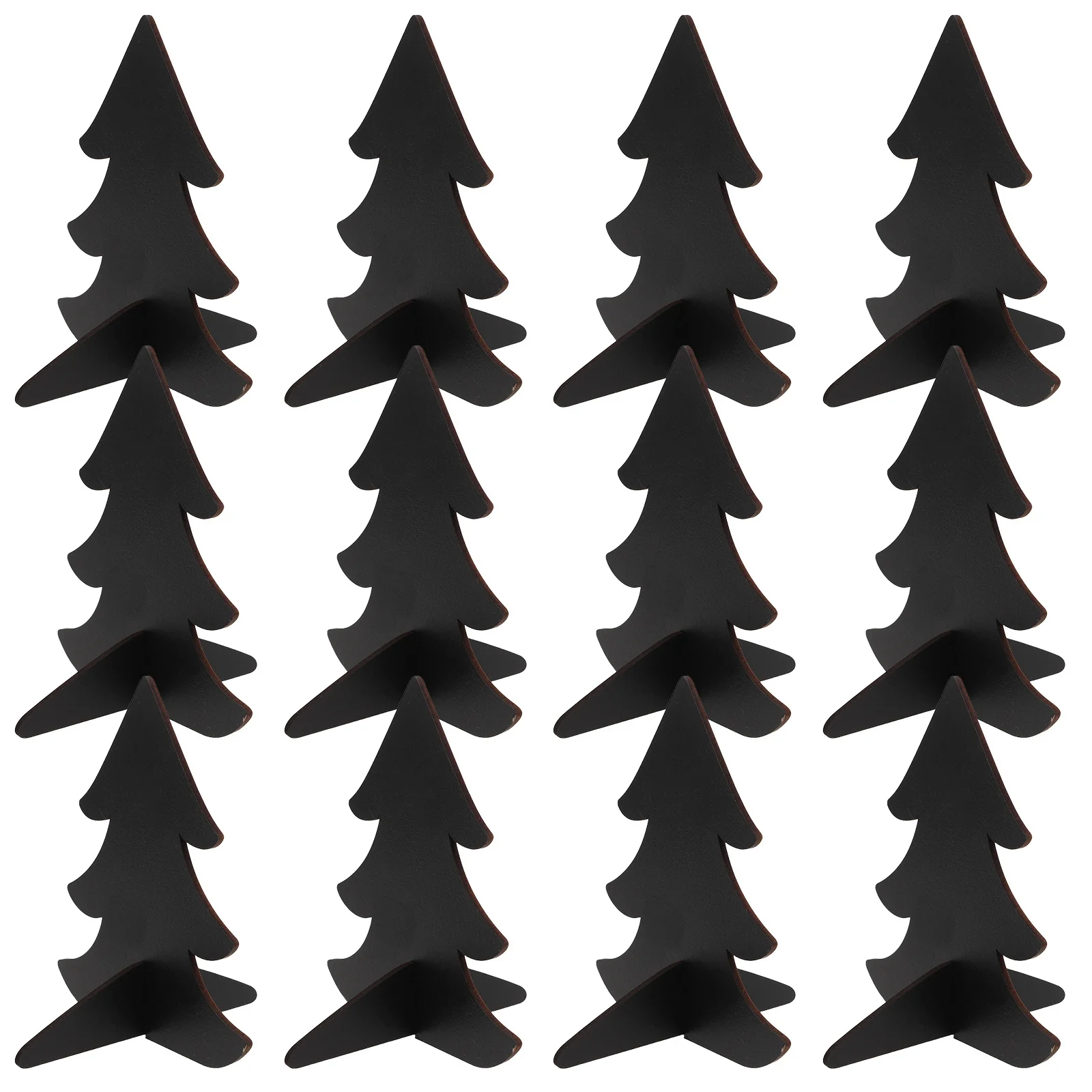 12 قطعة علامات السبورة الخشبية الصغيرة على شكل شجرة عيد الميلاد ملصقات قابلة للمسح على الوجهين لبوفيه طعام الزفاف وعطلة الفندق #1