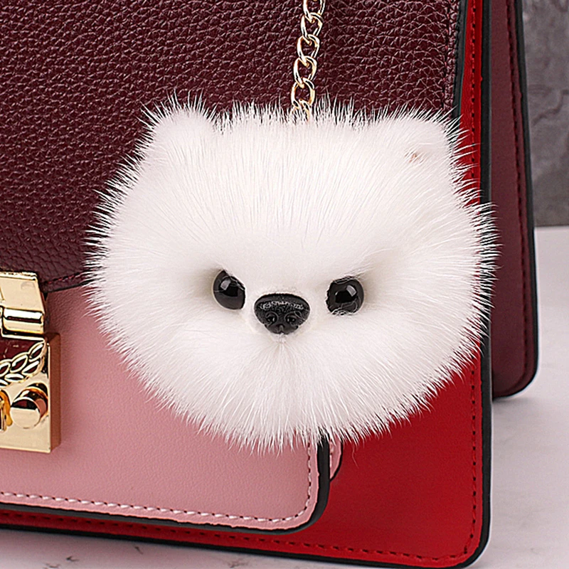 Porte-clés de simulation de chiot mignon pour dames, joli jouet en peluche pour sac à dos, tentures moelleuses, cadeau pendentif pour amoureux, étudiant, 10cm