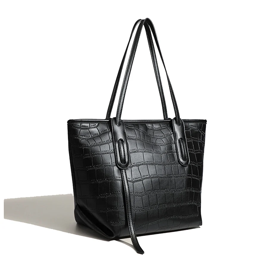 

Повседневная сумка-тоут из искусственной кожи, большая вместительная повседневная женская сумка с каменным узором, модные универсальные сумки на одно плечо