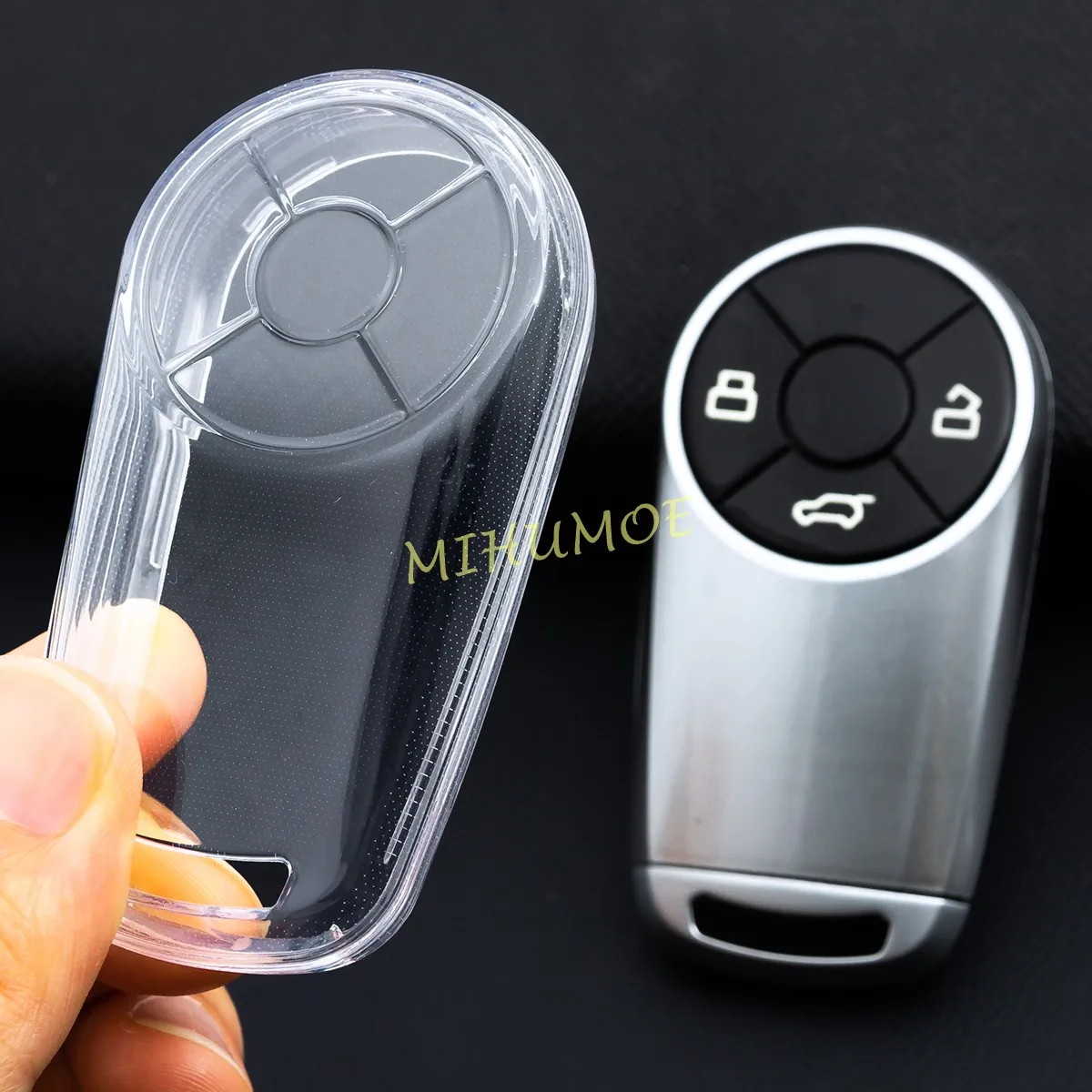 Zwart Transparant Autosleutel Case Cover Voor Ora Goede Funky Lightning Ballet Kat GWM ORA 03 07 Auto-Styling houder Shell Bescherming