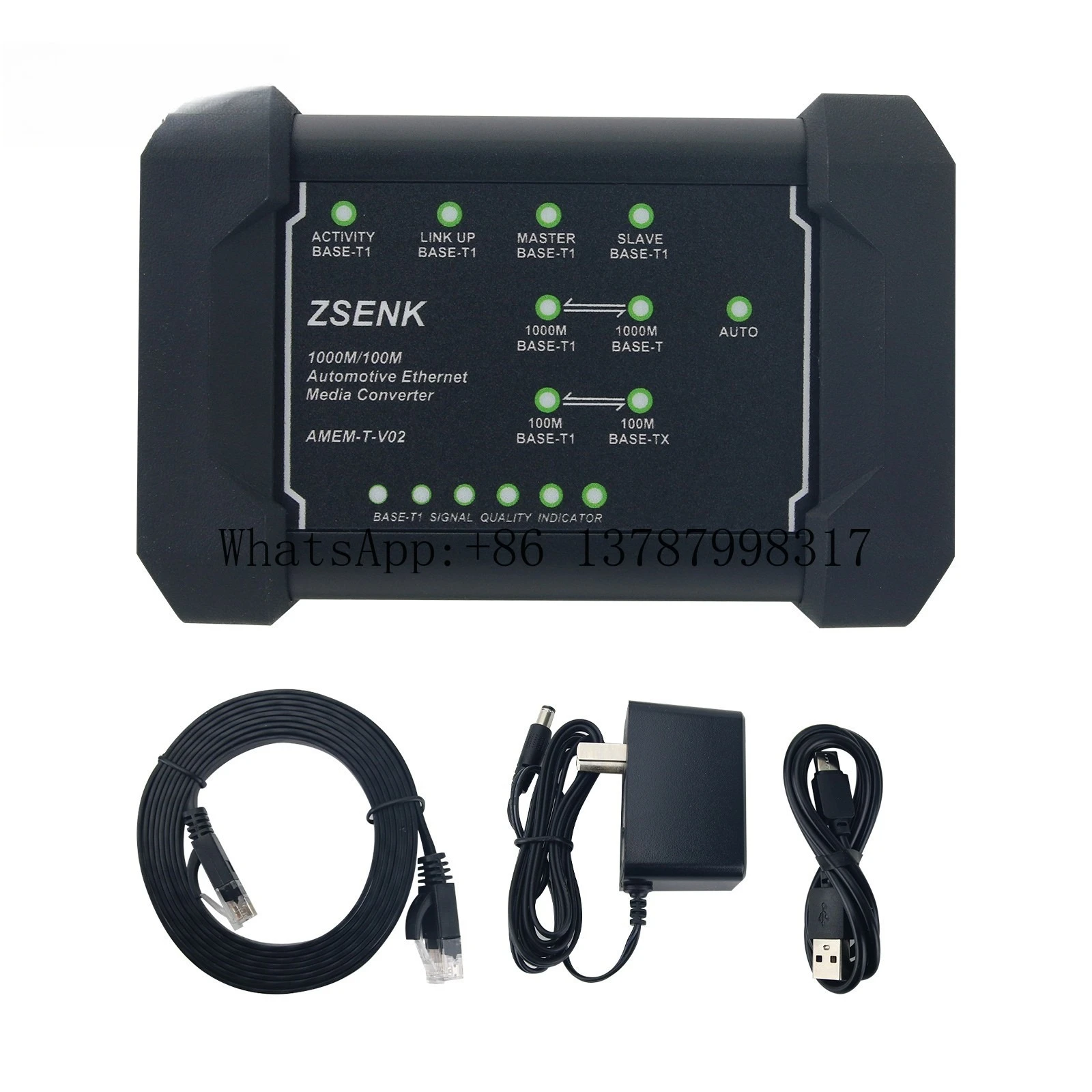 ZSENK 1000M/100M Automotive Ethernet Media Converter (15EDG-3.81mm Connector) Supports Legacy Mode