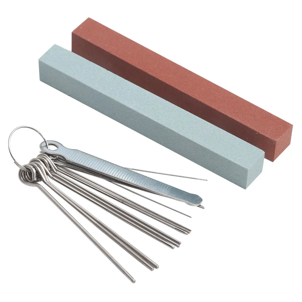 Professional Stainless Steel+Sharpening Stone Guitar Polishing Tool Multi-color Fret Polishing Tool Nut Saddle File For Guitar