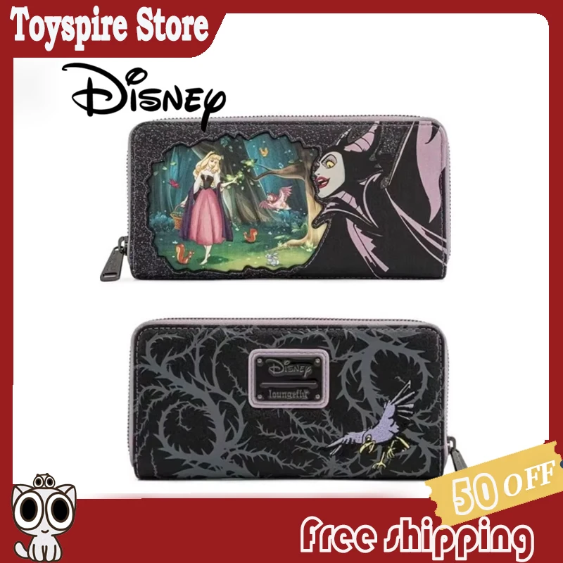 

Новый кошелек Loungefly Villain Scene Sleeping Beauty, милый маленький кожаный кошелек, короткая сумка для банковских карт с аниме-дизайном, подарки