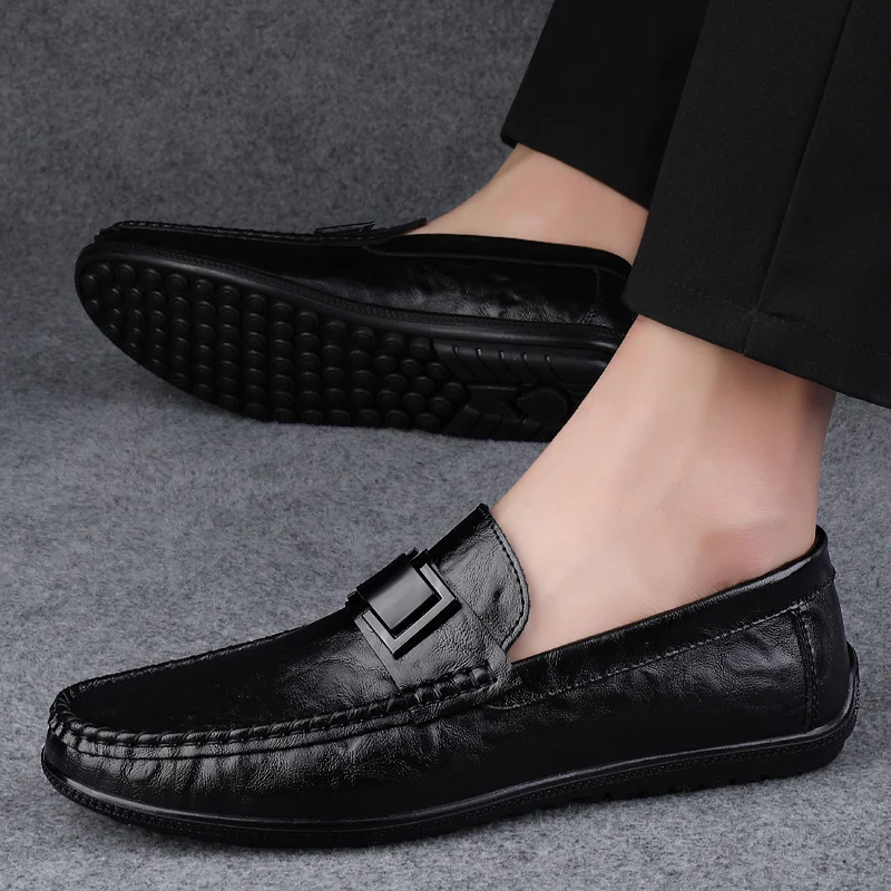 Mannelijke Comfortabele Wandelschoen Echt Lederen Slip Op Heren Loafers Nieuwe Trend Casual Schoenen Mannen Designer Mocassins Hot Sale Drive Schoenen