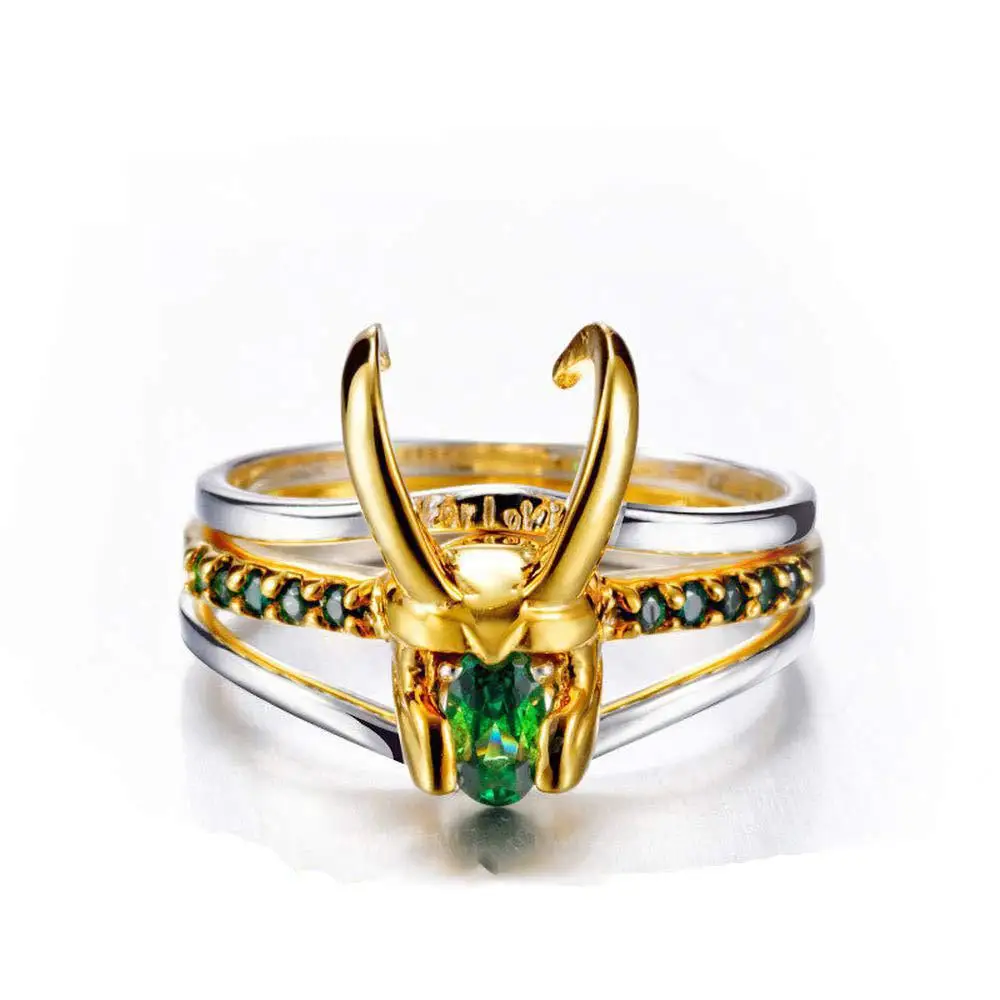 New Minimalist Niche Mythological Character Loki Helmet 3 Piece Stacking Unisex Ring Men's Fashion Jewelry Party GiftRingJewelry