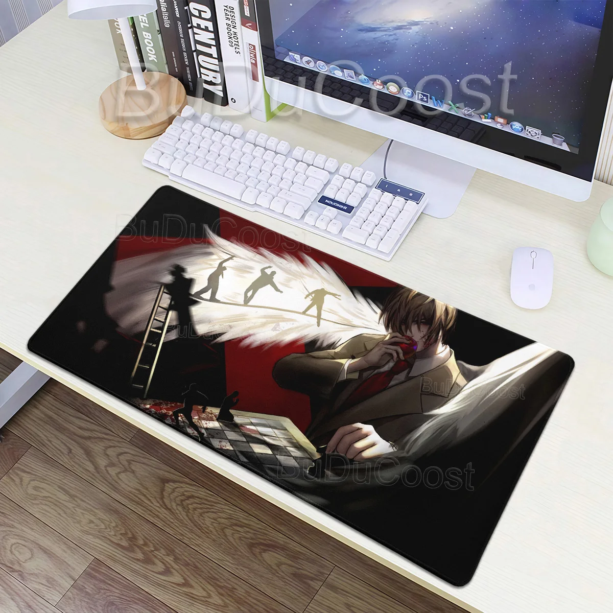 Death Note Mouse Pad Washable Large Non-Slip Durable Mat Stitched Edge Trendy Keyboard Pad for Gaming Daily Office Accessories
