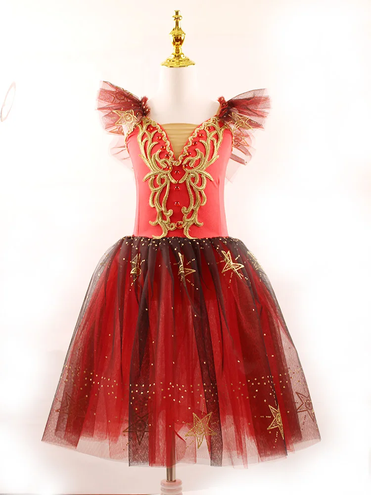 Rot Giselle Ballett Tanz Ballerina Tutu Kleid Für Mädchen Frauen Bühne Leistung Kostüm Lange Ballett Tanzen Kleider