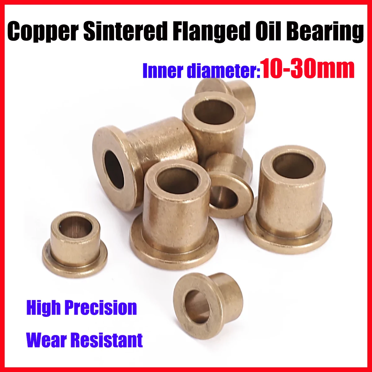 Sintered Flanged Bronze Bushing Self-lubricating Sintered Metal Bearing Flange Sleeve for Machinery Parts