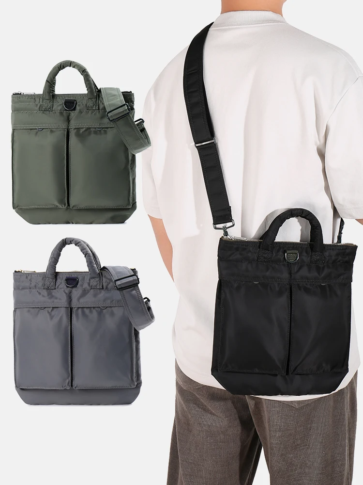 Casual Messenger Bag Nylon Cloth Crossbody Bag Japanese Style Men Fanny Pack Waterproof Waist Pack Shoulder Bag for Men