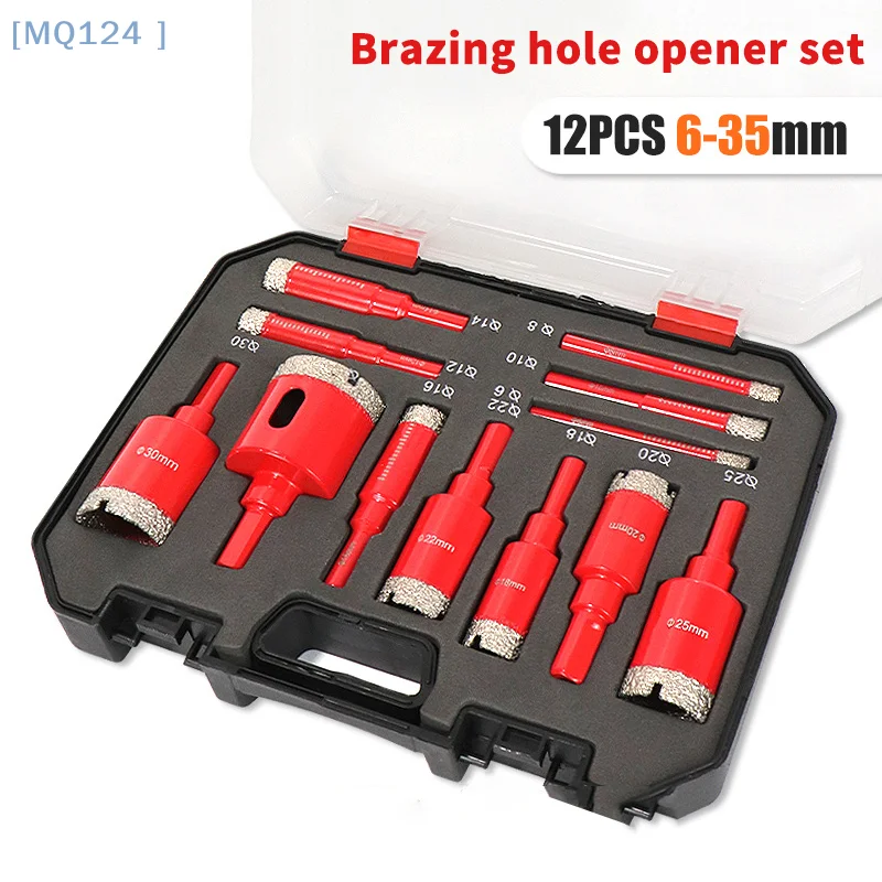 

Diamond Set Auto Eject Spring Cooling Wax Hex Shank For Glass Stone Tile Ceramic Wet Dry Drilling Drill Bit 12PC